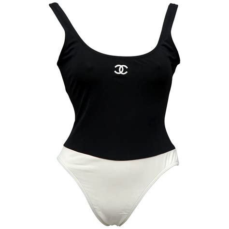 chanel swimsuit black and white|chanel west coast bathing suit.